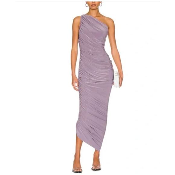 NWT Norma Kamali Diana Gown Powder Purple Bodycon Cocktail Dress REVOLVE XS - Picture 1 of 7